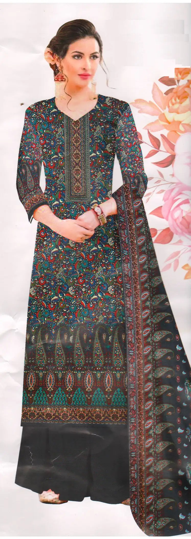 Pashmina Dress Material (Unstitched Salwar Suit) -BBQSTYLE