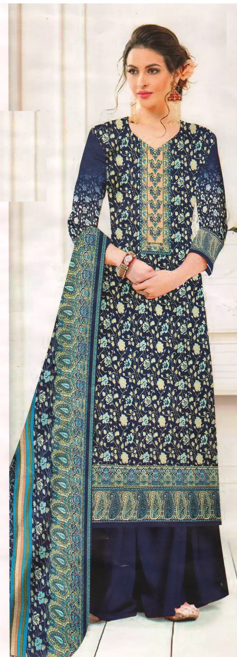 Pashmina Dress Material (Unstitched Salwar Suit) -BBQSTYLE