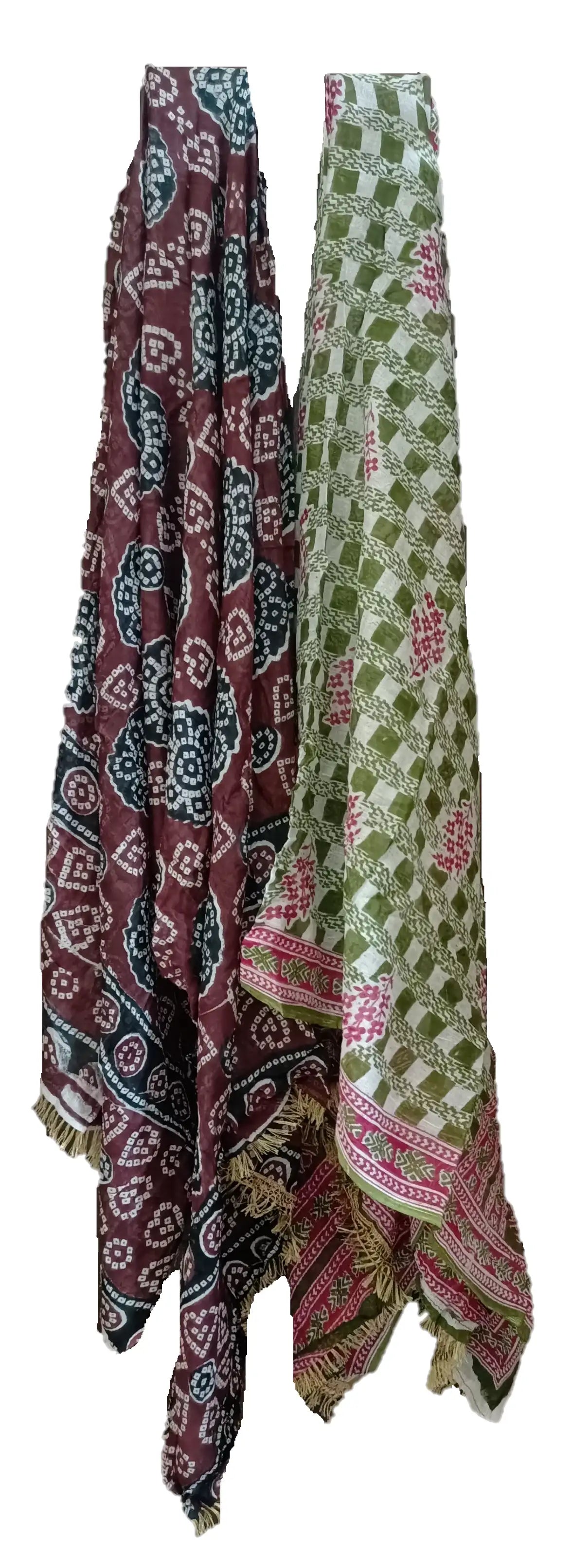 Cotton Dupatta Pack of 2 Printed Combo BBQSTYLE Blueberry