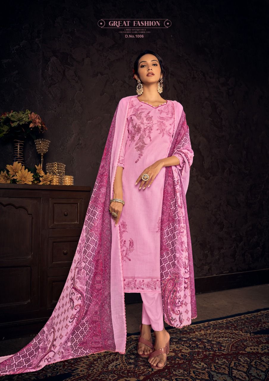 Cotton unstitched Salwar Suit dress material