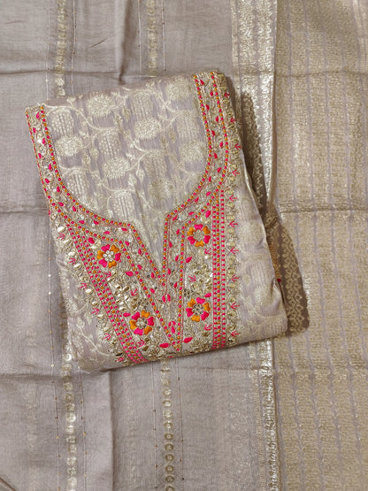 Women Dola Silk Dress Material (Unstitched Salwar Suit)