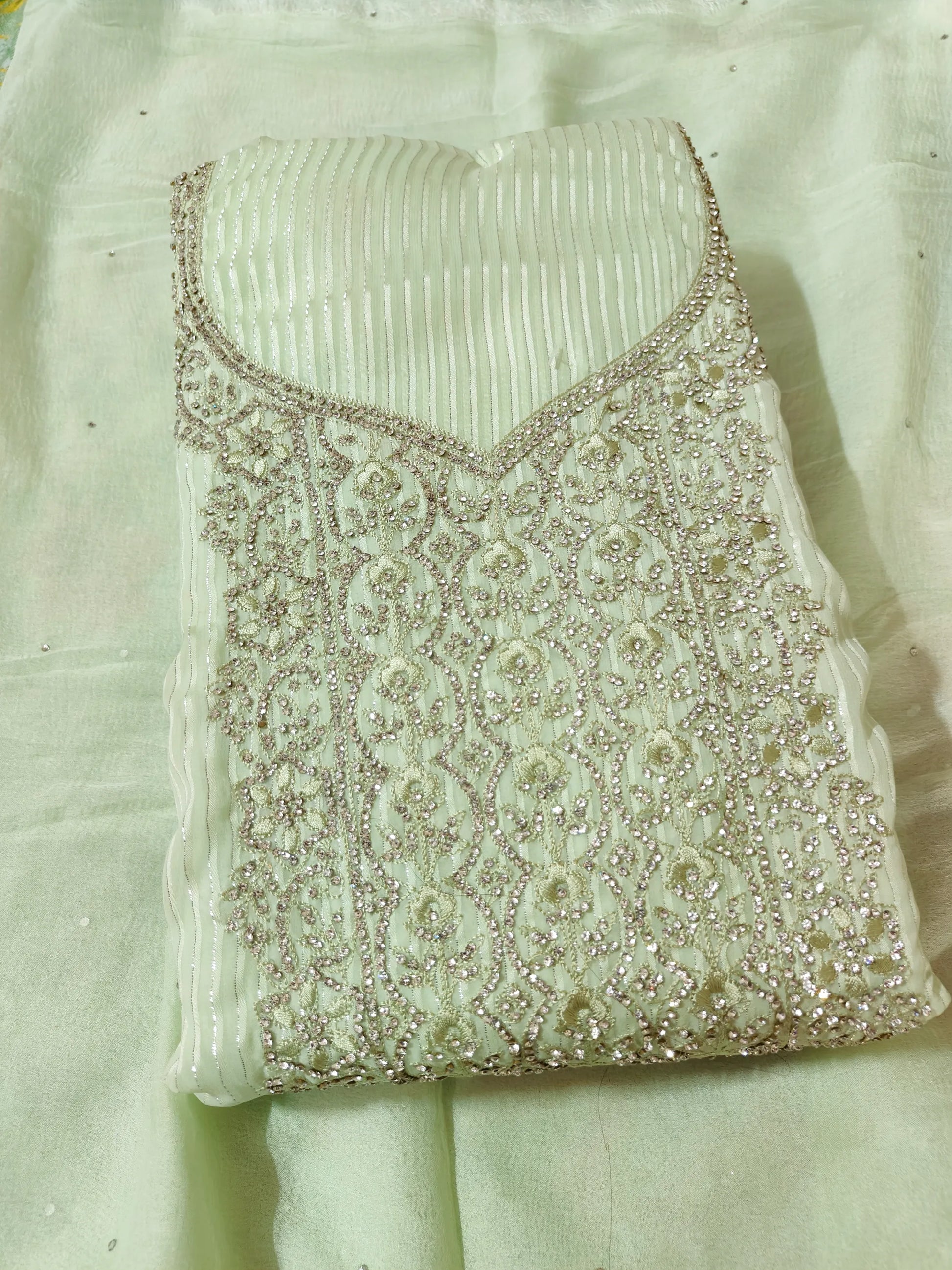 Organza Dress Material (Unstitched Salwar Suit) - BBQSTYLE