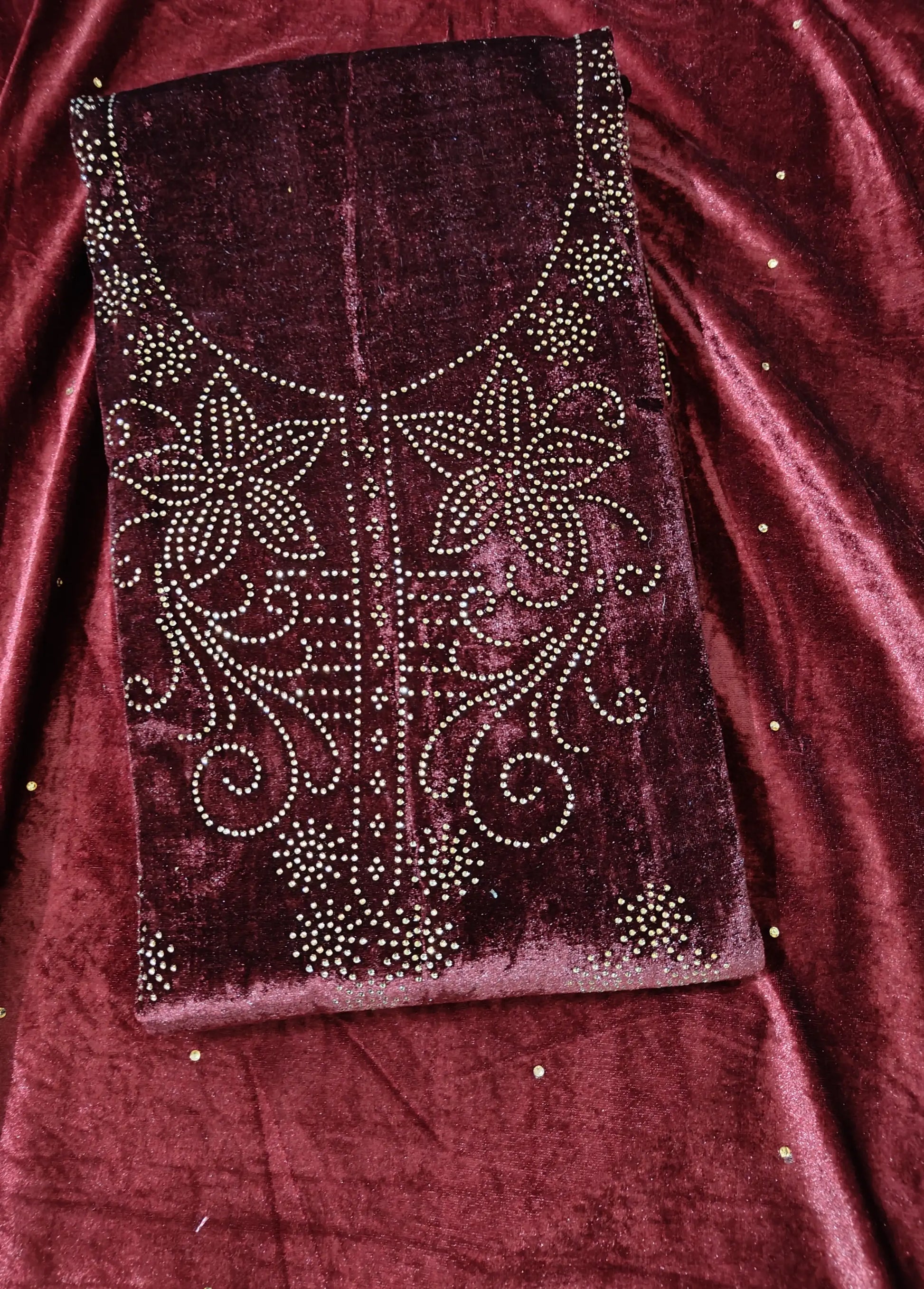 Velvet Unstitched Salwar Suits Dress Material