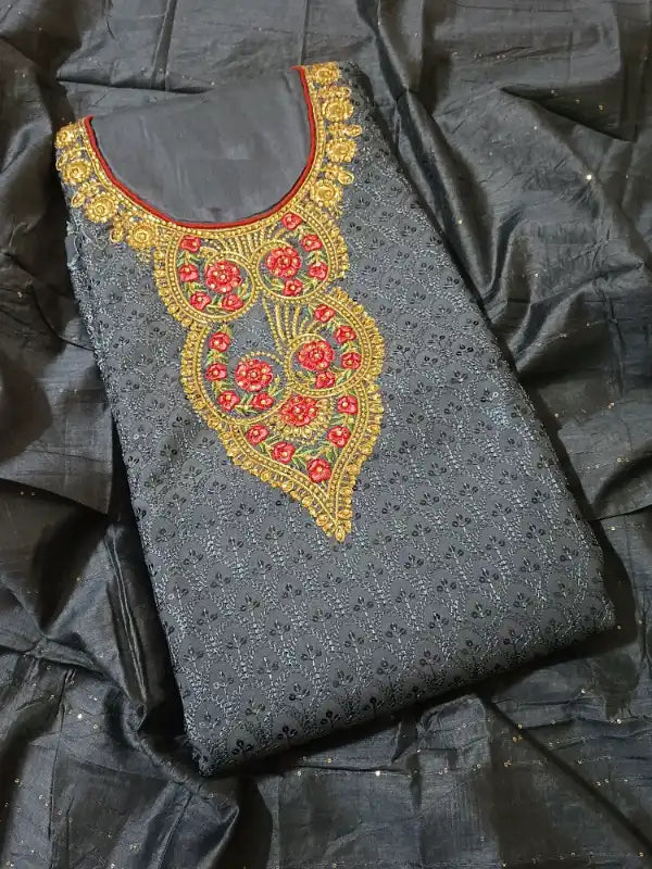 Classic Rayon Printed Dress Material with Dupatta