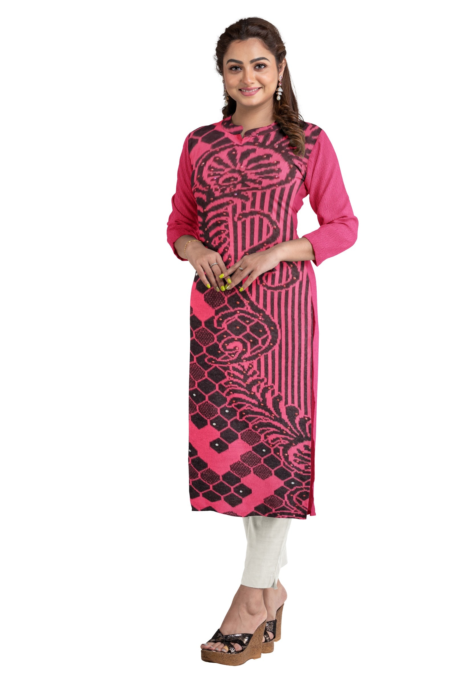Buy online Round Neck Polyester A-line Woolen Kurti from winter wear for  Women by Soch for ₹749 at 50% off | 2023 Limeroad.com