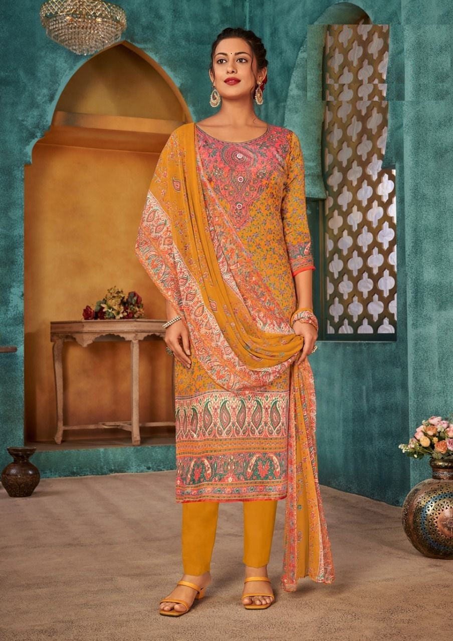 ANNI DESIGNER Women's Beige Color Slub Cotton Embroidered Churidar Dress  Material(Dhadak 4011_Beige_Free Size) : Amazon.in: Fashion