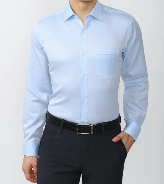 Men's Cotton Solid Shirts (Formal, Light Blue)