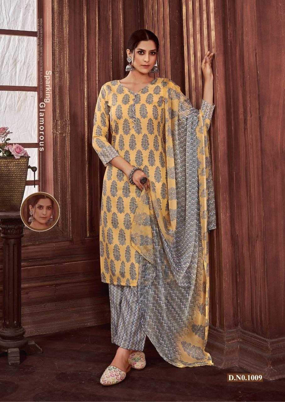 Premium Cotton Three-Piece Suit with Beautiful Print Fabric, Kurta, Pa –  Sukriti Store