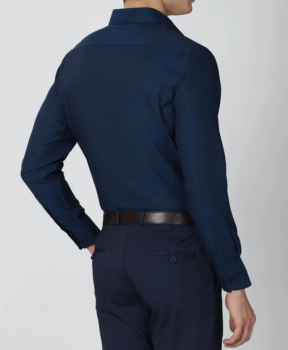Men's Cotton Solid Shirts (Formal, Navy Blue)