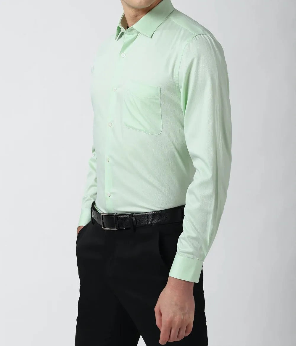 Men's Cotton Solid Shirts (Formal, Light Green)