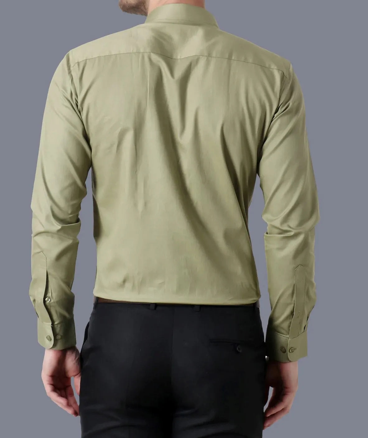 Men's Cotton Solid Shirts (Formal, Olive Green)